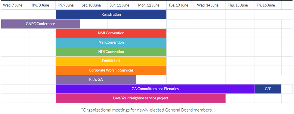 NDI Convention Schedule