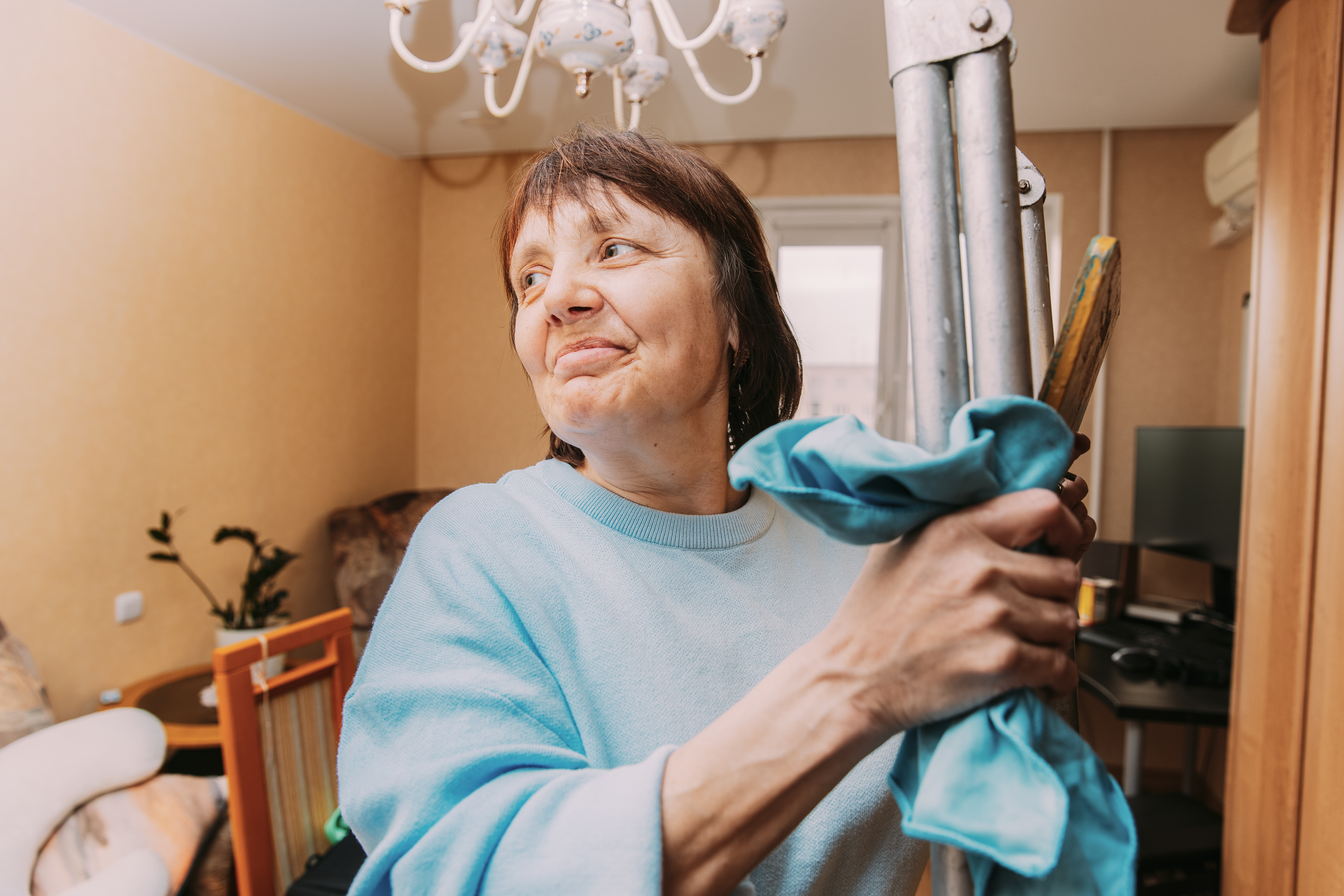 Older Lady Cleaning